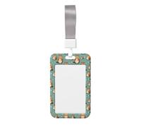 Cute Guinea Pig Heart Print Badge Holder with Lanyard, Hard Plastic Vertical Name ID Card Badge Holders
