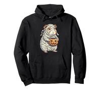 Cute Guinea Pig Mummy Pumpkin Funny Halloween Guinea Pig Pullover Hoodie