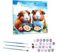 Cute Guinea Pig Paint by Numbers for Adults, DIY Acrylic Paint by Numbers Kits for Beginne Oil Painting, with Brushes Painting by Number Kit for Adults kids Gifts Home Decor 18x18 in (Frameless) Z-493