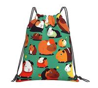 Cute Guinea Pig Print Unisex Drawstring Backpack Waterproof Pe Bag Adjustable String Backpack For Sports Picnic Football