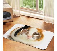 Cute Guinea Pig-r18380 Patterned Pet Feeding Mat with Water-Absorbing PU Top & Rubber Base - Anti-Slip Dog Cat Food Mat for Cats, Dogs & Pets, 40x60cm