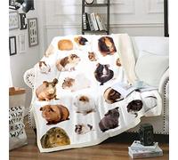 Cute Guinea Pig Sherpa Throw Blanket 3D Cavy Pattern Fleece Blanket Lovely Pet Printed Warm Plush Blanket for Sofa Couch Microfiber Animal Theme Fuzzy Blanket Room Decor Baby 30"x40"
