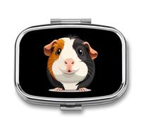 Cute Guinea Pig Travel Pill Organizer 2 Compartments Pill Case Pill Box Containers for Purse Pocket