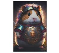Cute Guinea Pig Warrior Wooden Jigsaw Puzzles for Adults Hard Poster Puzzle 1000 Piece Precise Interlocking Educational Game Toys 78×53cm