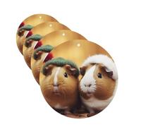 Cute guinea pigs Car Air Fresheners Cards 4 Pcs Hanging Fragrance Scented Cards Long-Lasting Car Aromatherapy Tablets for Wardrobe Bathroom Car Interior Mirror Pendant Gifts