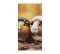 Cute Guinea Pigs Door Cover Spring Summer Hanging Flag Porch Sign Outdoor Seasonal Holiday Yard Decor for Front Door and Porch