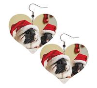 Cute Guinea Pigs Elegant Leather Heart-Shaped Earrings-Fashionable And Unique Accessories For Everyday Wear
