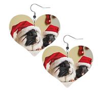 Cute Guinea Pigs Elegant Leather Heart-Shaped Earrings-Fashionable And Unique Accessories For Everyday Wear