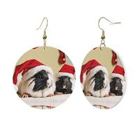 Cute Guinea Pigs Elegant Leather Round Earrings-Fashionable And Unique Accessories For Everyday Wear