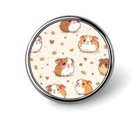 Cute Guinea Pigs Metal Round Badge Pattern Printed Button Badge Personalized Circle Badges 1"