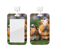 Cute Guinea Pigs Print ID Card Badge Holder with Breakaway Lanyard,for Teacher Nurse Doctor Staff Office