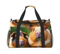 Cute Guinea Pigs Print Large Capacity Hand Carry Bag for Women Foldable Carry On Tote for Airplane Travel