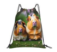 Cute Guinea Pigs Print Men Women Gym Sack Waterproof Drawstring Backpack Durable Pe Bag For Beach Football Picnic