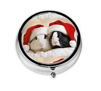 Cute Guinea Pigs Print Pill Box 3 Compartment Medicine Pill Case,Portable for Pocket Or Purse Pill Organizer Decorative Metal Medicine Vitamin Organizer Unique Gift