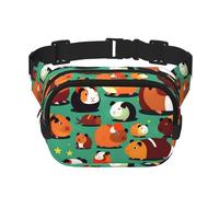 Cute Guinea Pigs Print Waist Pack Square Waist Bag Workout Hiking Running Travel Gym Pretty Zipper Fashion
