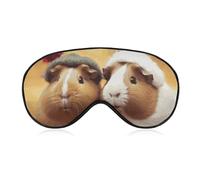Cute Guinea Pigs Sleep Mask for Women Men, Soft Eye Mask with Adjustable Strap for Sleeping, Light Blocking Travel Blindfold for Nap Comfortable Eye Cover for Home Office