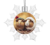 Cute Guinea Pigs Snowflake Ornaments Christmas Hanging Snowflake Decorations Christmas Snowflakes Decorations Supplies for Party Decorations Holiday New Year Decor