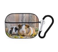 Cute GuineaPig AirPods Pro Case Cover with Keychain Ring PC Hard Shell Protective Case for AirPods Pro 2nd for Women Men Generation Easy Open Full Drop Protection Cover Black-Style