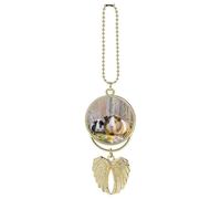 Cute GuineaPig Car Hanging Ornament Rear View Mirror Pendant Lucky Presents Hanging Ornament Funny Car Pendant for Office Auto Home Decoration Golden-style