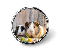 Cute GuineaPig Round Badge Cute Enamel Lapel Pin Brooches Button Pin Personalized Clothing Decoration Unisex Badge Holder Hats Bags Shirts Decor
