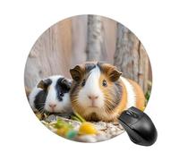 Cute GuineaPig Round Mouse Pad Smooth Glide Gaming Mousepad Extra Density Portable Comfortable Mouse Mat for Desk, Home, Office 7.8x7.8 Inches