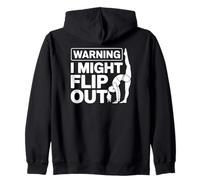 Cute Gymnastics Art - Warning I Might Flip Out Zip Hoodie