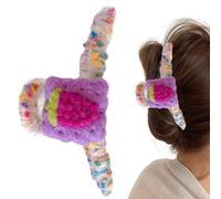 Cute Hair Claw Clips, Soft Hair Nails | Hair Clips Creative Fuzzy Hair Shark Claw Clips | Strong Hold Reusable Hair Grip Clamp for Large Barrettes, Thick, Curly or Straight Hair