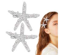 Cute hair clip, hair clip, 2 x beach hair pins, you can take it with you at any time and use at any time, pearls, rhinestones for Valentine's Day, your hair with this