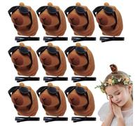 Cute Hair Clips, 10PCS 3D Sunglasses Capybara Hair Clip, Portable Spring Hairpins for Photographic Party Props