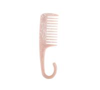 Cute Hair Comb Marble Big Wide Tooth Comb Simple Texture Hairdressing Hairbrush Female Anti-static Detangler Comb(Pink)