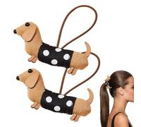 Cute Hair Ties | Ponytail Holders | Colorful Hair Ties | 2x Girls Dachshund Funny Ponytail Holders | Cartoon Fashion Hair Scrunchies Ponytail Cuffs Hair Decorative Hair Accessories for Women Girls