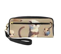 Cute Hairy Ferret Printed Cosmetic Bags for Women Mom, Stylish & Portable Leather Makeup Bag Cute Gifts Travel Toiletry Bag with Zipper