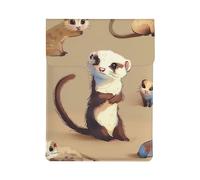 Cute Hairy Ferret Printed Laptop Sleeve Bag 13-Inch - Leather Laptop Sleeve Case Shockproof Protective Computer Cover Bag