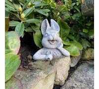 Cute Half Bunny Stone Garden Ornament