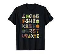 Cute Halloween Alphabet ABC Spooky Characters Fall Value Graphic T-Shirt