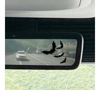 Cute Halloween Bat Decal Vinyl Sticker, Rearview Mirror Decal, Car Mirror Bumper Bats Laser Sticker, Universal Decoration Accessories for Vanity Mirror, Window, Cell, Truck, Car, and Laptop (Black)