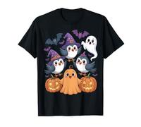 Cute Halloween Birds with Pumpkins Ghost and Bats T-Shirt
