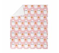 Cute Halloween Blanket for Kids, Orange Throw Blanket Alloween Living Room Home Dorm Decor Reversible Witch's Hat Spider Webs Print Fleece Throw Blankets