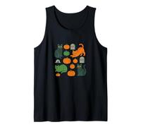 Cute Halloween Cats Pattern with Pumpkins and Spooky Charm Tank Top