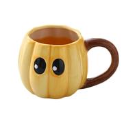 Cute Halloween Ceramic Mug, Pumpkin Design Mug, 350 ml, Dishwasher Safe, 2-in-1 as Drinking Vessel and Decoration, Suitable for Breakfast, Afternoon Tea and Halloween Parties, Also Suitable as a Gift