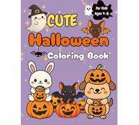 Cute Halloween Coloring Book for Kids: Ghosts, costumed animals, and pumpkins abound! Have fun and develop your creativity.50 cute pictures