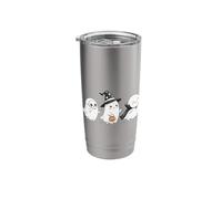 Cute Halloween Crew Ghost Trio Skeleton Witch and Vampire Stainless Steel Insulated Tumbler
