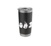 Cute Halloween Crew Ghost Trio Skeleton Witch and Vampire Stainless Steel Insulated Tumbler