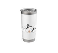 Cute Halloween Crew Ghost Trio Skeleton Witch and Vampire Stainless Steel Insulated Tumbler