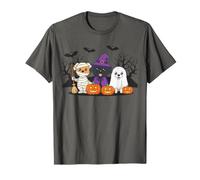 Cute Halloween Dogs Witch Ghost Mummy Pumpkin Scene T-Shirt
