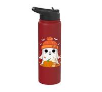 Cute Halloween Ghost Autumn Fall Season Cozy Stainless Steel Insulated Water Bottle