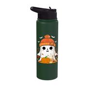 Cute Halloween Ghost Autumn Fall Season Cozy Stainless Steel Insulated Water Bottle