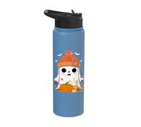 Cute Halloween Ghost Autumn Fall Season Cozy Stainless Steel Insulated Water Bottle
