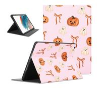 Cute Halloween Ghost Bow Tablet Case for iPad 4 | Pumpkin Bowknot Spooky Orange Pink Adorable Design Adjustable Flip PU Leather Stand Funda Protective Case for Girls Boys