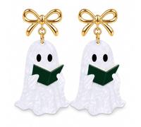 Cute Halloween Ghost Earrings for Women Acrylic Bow Spooky Earrings, M